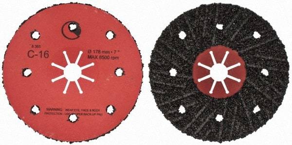 Value Collection - 7" Diam 7/8" Hole 16 Grit Fiber Disc - Very Coarse Grade, Silicon Carbide, 8,000 Max RPM - Apex Tool & Supply