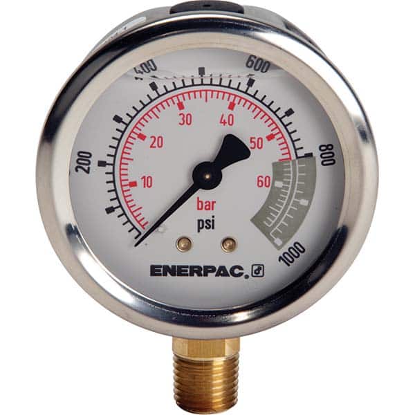 Enerpac - Hydraulic Pressure Gages & Adapters Type: Glycerine Filled Pressure Rating: 15000 - Apex Tool & Supply