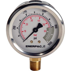 Enerpac - Hydraulic Pressure Gages & Adapters Type: Glycerine Filled Pressure Rating: 15000 - Apex Tool & Supply