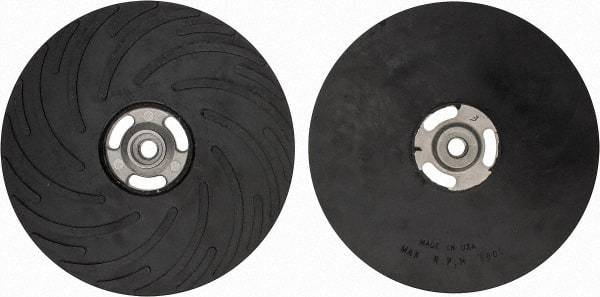 Made in USA - 9" Diam Disc Backing Ribbed Backing Pad - Soft Density, 6,600 RPM - Apex Tool & Supply