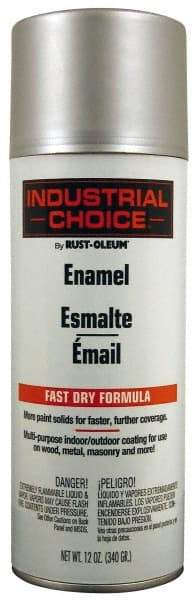 Rust-Oleum - Dull Aluminum, Enamel Spray Paint - 8 to 12 Sq Ft per Can, 12 oz Container - Apex Tool & Supply