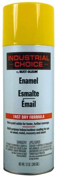Rust-Oleum - Safety Yellow, Enamel Spray Paint - 8 to 12 Sq Ft per Can, 12 oz Container - Apex Tool & Supply