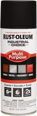 Rust-Oleum - Black, Flat, Enamel Spray Paint - 8 to 12 Sq Ft per Can, 16 oz Container, Use on Drums, Equipment & Color Coding, Furniture, Ladders, Lockers, Motors, Stenciling, Tools - Apex Tool & Supply