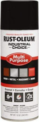 Rust-Oleum - Black, Gloss, Enamel Spray Paint - 8 to 12 Sq Ft per Can, 16 oz Container, Use on Drums, Equipment & Color Coding, Furniture, Ladders, Lockers, Motors, Stenciling, Tools - Apex Tool & Supply
