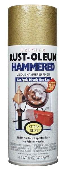 Rust-Oleum - 12 oz Gray Hammertone Finish Alkyd Enamel Paint - 20 Sq Ft per Gal, Interior/Exterior, Direct to Metal - Apex Tool & Supply
