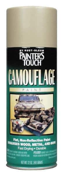 Rust-Oleum - Khaki (Color), Flat, Camouflage Spray Paint - 8 to 10 Sq Ft per Can, 16 oz Container, Use on Camouflage Paint - Apex Tool & Supply