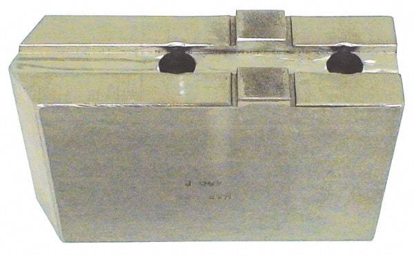 H & R Manufacturing - 6" Chuck Capacity, Tongue & Groove Attachment, Square Soft Lathe Chuck Jaw - Steel, 1-1/2" Btw Mount Hole Ctrs, 3-3/16" Long x 1-1/4" Wide x 1-5/8" High, 5/16" Groove - Apex Tool & Supply