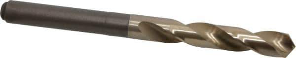 Chicago-Latrobe - 17/32" Drill, 118° Point, Cobalt Silver Deming & Reduced Shank Drill Bit - Oxide/Gold Finish, 6" OAL, Straight Shank, 3-1/8" Flute Length, Right Hand Cut, Split Point, Spiral Flute, Regular Spiral - Apex Tool & Supply