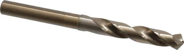 Chicago-Latrobe - 35/64" Drill, 118° Point, Cobalt Silver Deming & Reduced Shank Drill Bit - Oxide/Gold Finish, 6" OAL, Straight Shank, 3-1/8" Flute Length, Right Hand Cut, Split Point, Spiral Flute, Regular Spiral - Apex Tool & Supply