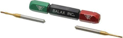 Balax - 2 Piece, M1.40 x 0.300 Thread Size, High Speed Tool Steel Miniature Plug Thread Go No Go Gage Set - 0.0474 Inch Go Pitch, 0.0487 Inch No Go Pitch - Apex Tool & Supply