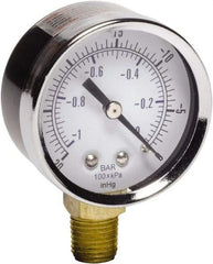 Gast - 1/4 NPT Air Compressor Vacuum Gauge - 2" Diam, Use with Gast 0211/0523 Rotary Vane Units - Apex Tool & Supply