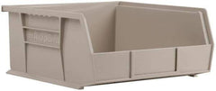 Akro-Mils - 50 Lb. Load Capacity, 10-7/8" Deep, Gray Polymer Hopper Stacking Bin - 5" High x 11" Wide x 10-7/8" Long - Apex Tool & Supply