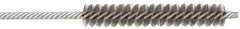 Made in USA - 1/4" Diam Helical Stainless Steel Tube Brush - Double Spiral, 0.005" Filament Diam, 1-1/2" Brush Length, 4" OAL, 0.091" Diam Stainless Steel Shank - Apex Tool & Supply