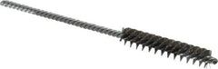Made in USA - 5/16" Diam Helical Stainless Steel Tube Brush - Double Spiral, 0.005" Filament Diam, 1-1/2" Brush Length, 4" OAL, 1/8" Diam Galvanized Steel Shank - Apex Tool & Supply