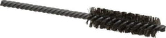 Made in USA - 5/8" Diam Helical Stainless Steel Tube Brush - Double Spiral, 0.005" Filament Diam, 2" Brush Length, 5" OAL, 0.208" Diam Galvanized Steel Shank - Apex Tool & Supply