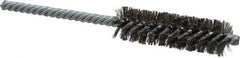 Made in USA - 3/4" Diam Helical Stainless Steel Tube Brush - Double Spiral, 0.006" Filament Diam, 2-1/2" Brush Length, 5-1/2" OAL, 0.237" Diam Galvanized Steel Shank - Apex Tool & Supply