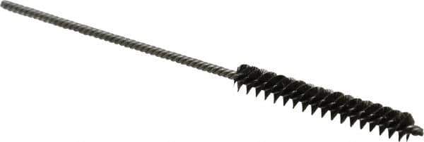 Made in USA - 1/4" Diam Helical Steel Tube Brush - Double Spiral, 0.005" Filament Diam, 1-1/2" Brush Length, 4" OAL, 0.091" Diam Stainless Steel Shank - Apex Tool & Supply