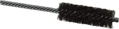 Made in USA - 7/8" Diam Helical Steel Tube Brush - Double Spiral, 0.006" Filament Diam, 2-1/2" Brush Length, 5-1/2" OAL, 0.237" Diam Galvanized Steel Shank - Apex Tool & Supply