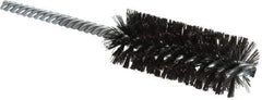Made in USA - 1" Diam Helical Steel Tube Brush - Double Spiral, 0.006" Filament Diam, 2-1/2" Brush Length, 5-1/2" OAL, 0.237" Diam Galvanized Steel Shank - Apex Tool & Supply