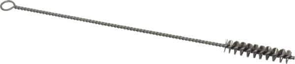 PRO-SOURCE - 1-1/2" Long x 5/16" Diam Stainless Steel Twisted Wire Bristle Brush - Single Spiral, 7" OAL, 0.006" Wire Diam, 0.085" Shank Diam - Apex Tool & Supply