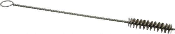 PRO-SOURCE - 2" Long x 7/16" Diam Stainless Steel Twisted Wire Bristle Brush - Single Spiral, 8" OAL, 0.006" Wire Diam, 0.11" Shank Diam - Apex Tool & Supply