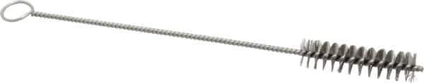 PRO-SOURCE - 2" Long x 1/2" Diam Stainless Steel Twisted Wire Bristle Brush - Single Spiral, 8" OAL, 0.006" Wire Diam, 0.11" Shank Diam - Apex Tool & Supply