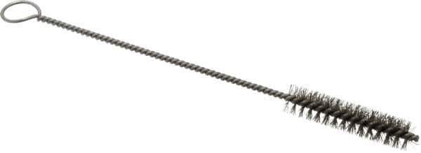 PRO-SOURCE - 2-1/2" Long x 9/16" Diam Stainless Steel Twisted Wire Bristle Brush - Single Spiral, 9" OAL, 0.008" Wire Diam, 0.142" Shank Diam - Apex Tool & Supply