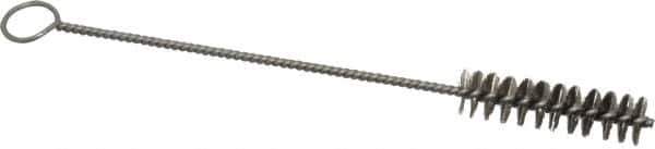 PRO-SOURCE - 2-1/2" Long x 5/8" Diam Stainless Steel Twisted Wire Bristle Brush - Single Spiral, 9" OAL, 0.008" Wire Diam, 0.142" Shank Diam - Apex Tool & Supply