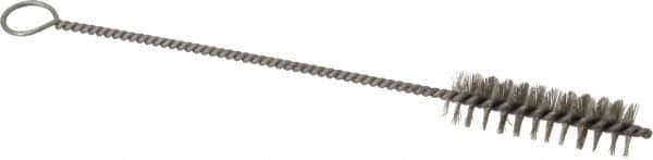 PRO-SOURCE - 2-1/2" Long x 11/16" Diam Stainless Steel Twisted Wire Bristle Brush - Single Spiral, 9" OAL, 0.008" Wire Diam, 0.142" Shank Diam - Apex Tool & Supply