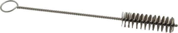 PRO-SOURCE - 2-1/2" Long x 3/4" Diam Stainless Steel Twisted Wire Bristle Brush - Single Spiral, 9" OAL, 0.008" Wire Diam, 0.142" Shank Diam - Apex Tool & Supply