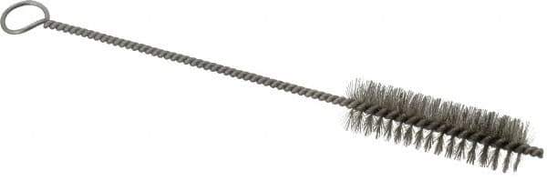 PRO-SOURCE - 3" Long x 7/8" Diam Stainless Steel Twisted Wire Bristle Brush - Single Spiral, 10" OAL, 0.008" Wire Diam, 0.162" Shank Diam - Apex Tool & Supply