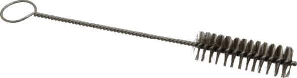 PRO-SOURCE - 3" Long x 15/16" Diam Stainless Steel Twisted Wire Bristle Brush - Single Spiral, 10" OAL, 0.008" Wire Diam, 0.162" Shank Diam - Apex Tool & Supply