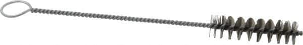 PRO-SOURCE - 2-1/2" Long x 11/16" Diam Stainless Steel Twisted Wire Bristle Brush - Single Spiral, 9" OAL, 0.008" Wire Diam, 0.142" Shank Diam - Apex Tool & Supply