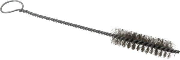 PRO-SOURCE - 2-1/2" Long x 13/16" Diam Stainless Steel Twisted Wire Bristle Brush - Single Spiral, 9" OAL, 0.008" Wire Diam, 0.142" Shank Diam - Apex Tool & Supply