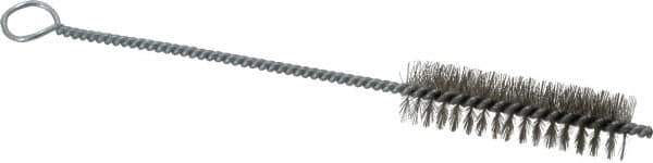 PRO-SOURCE - 2-1/2" Long x 7/8" Diam Stainless Steel Twisted Wire Bristle Brush - Single Spiral, 9" OAL, 0.008" Wire Diam, 0.142" Shank Diam - Apex Tool & Supply