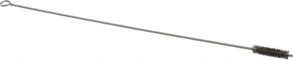 Made in USA - 2" Long x 1/2" Diam Stainless Steel Twisted Wire Bristle Brush - Double Spiral, 18" OAL, 0.004" Wire Diam, 0.11" Shank Diam - Apex Tool & Supply