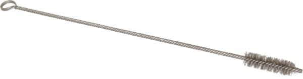 Made in USA - 2-1/2" Long x 3/4" Diam Stainless Steel Twisted Wire Bristle Brush - Double Spiral, 18" OAL, 0.006" Wire Diam, 0.162" Shank Diam - Apex Tool & Supply