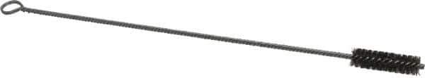 Made in USA - 2-1/2" Long x 3/4" Diam Stainless Steel Twisted Wire Bristle Brush - Double Spiral, 18" OAL, 0.006" Wire Diam, 0.235" Shank Diam - Apex Tool & Supply