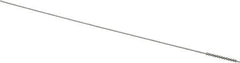 Made in USA - 0.05" Diam Helical Stainless Steel Tube Brush - Single Spiral, 0.003" Filament Diam, 1/2" Brush Length, 4" OAL, 0.024" Diam Stainless Steel Shank - Apex Tool & Supply