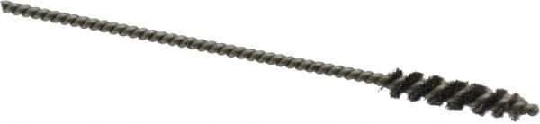 Made in USA - 5.5mm Diam Helical Stainless Steel Tube Brush - Single Spiral, 0.003" Filament Diam, 1" Brush Length, 4" OAL, 0.096" Diam Stainless Steel Shank - Apex Tool & Supply