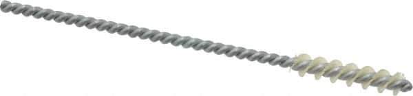 Made in USA - 7/32" Diam Helical Nylon Tube Brush - 0.008" Filament Diam, 1" Brush Length, 4" OAL, 0.11" Diam Galvanized Steel Shank - Apex Tool & Supply