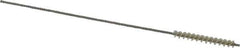 Made in USA - 0.117" Diam Helical Nylon Tube Brush - 0.008" Filament Diam, 1" Brush Length, 4" OAL, 0.043" Diam Stainless Steel Shank - Apex Tool & Supply