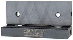 Snap Jaws - 4" Wide x 1.155" High x 0.55" Thick, Flat/No Step Vise Jaw - Hard, Steel, Fixed Jaw, Compatible with 4" Vises - Apex Tool & Supply