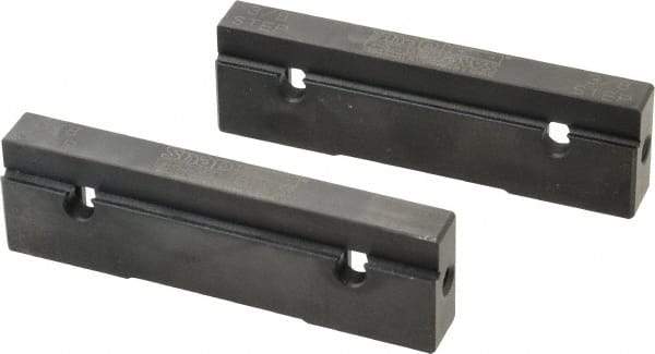 Snap Jaws - 4" Wide x 1.155" High x 0.55" Thick, Step Vise Jaw - Hard, Steel, Fixed Jaw, Compatible with 4" Vises - Apex Tool & Supply