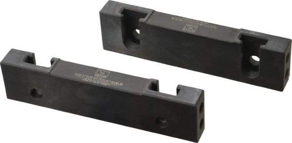 Snap Jaws - 6" Wide x 1.53" High x 0.73" Thick, Step Vise Jaw - Hard, Steel, Fixed Jaw, Compatible with 6" Vises - Apex Tool & Supply