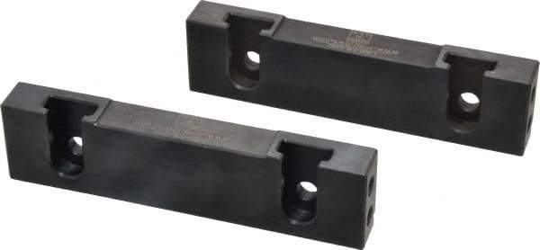 Snap Jaws - 6" Wide x 1.53" High x 0.73" Thick, Step Vise Jaw - Hard, Steel, Fixed Jaw, Compatible with 6" Vises - Apex Tool & Supply