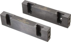 Snap Jaws - 6" Wide x 1.53" High x 0.73" Thick, Step Vise Jaw - Hard, Steel, Fixed Jaw, Compatible with 6" Vises - Apex Tool & Supply