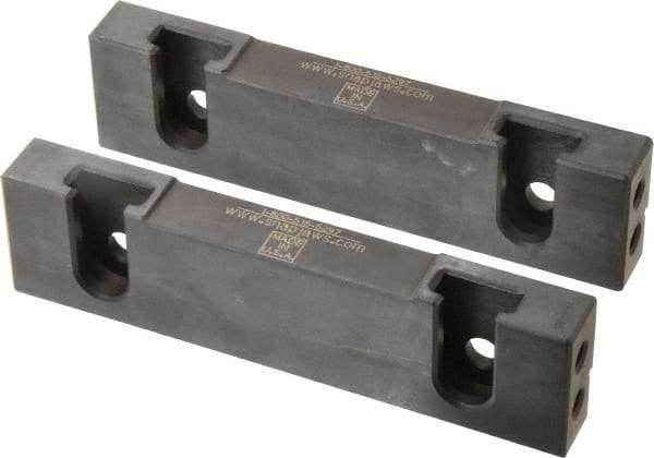 Snap Jaws - 6" Wide x 1.53" High x 0.73" Thick, Step Vise Jaw - Hard, Steel, Fixed Jaw, Compatible with 6" Vises - Apex Tool & Supply