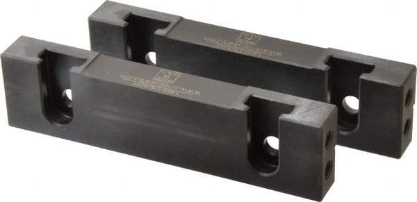 Snap Jaws - 6" Wide x 1.53" High x 0.73" Thick, Step Vise Jaw - Hard, Steel, Fixed Jaw, Compatible with 6" Vises - Apex Tool & Supply