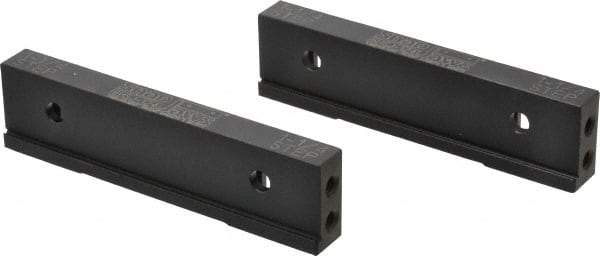 Snap Jaws - 6" Wide x 1.53" High x 0.73" Thick, Step Vise Jaw - Hard, Steel, Fixed Jaw, Compatible with 6" Vises - Apex Tool & Supply